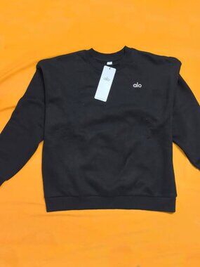 Alo Yoga Accolade Crew Neck Pullover Black Size M